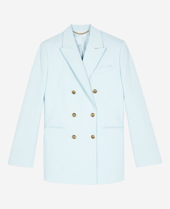 The Kooples FEMME LIGHT BLUE veste de tailleur en coton bleue