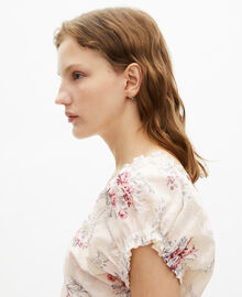 The Kooples FEMME OFF WHITE / PINK robe courte imprimé fleuri blanche