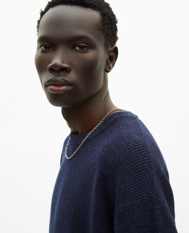 The Kooples HOMME NAVY pull en laine et lin marine
