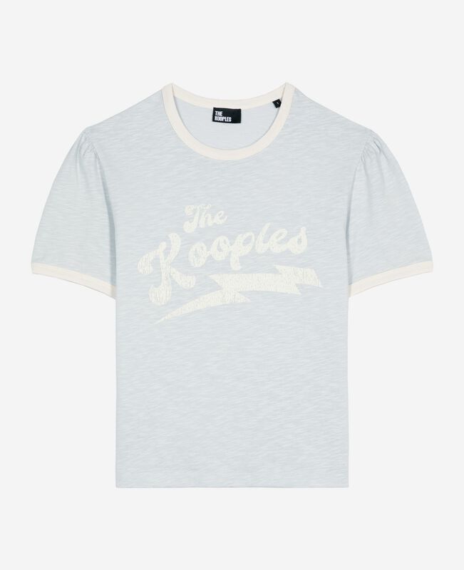 The Kooples FEMME LIGHT BLUE t-shirt avec sérigraphie bleu clair