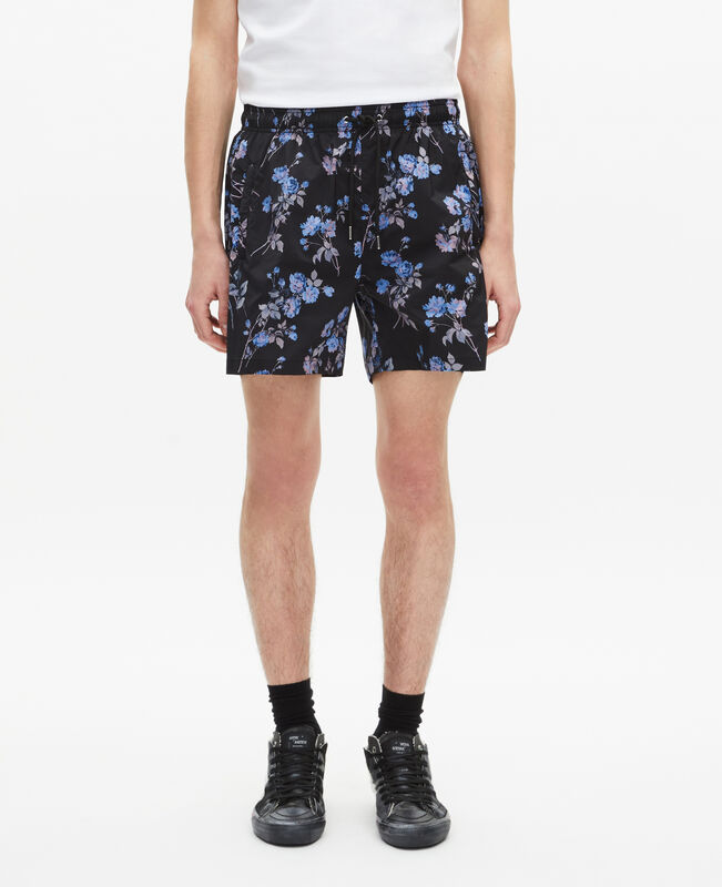 The Kooples HOMME BLACK BLUE maillot de bain imprimé fleuri noir