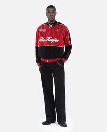 The Kooples HOMME BLACK - RED blouson style veste de course noir et rouge