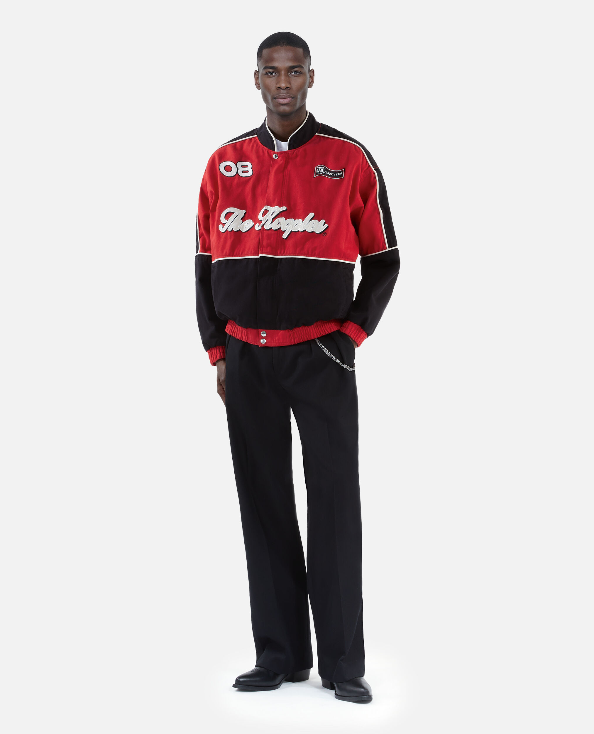 Blouson style veste de course noir et rouge, BLACK - RED, hi-res image number null