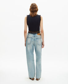 The Kooples FEMME BLACK top avec laçage et dentelle noir