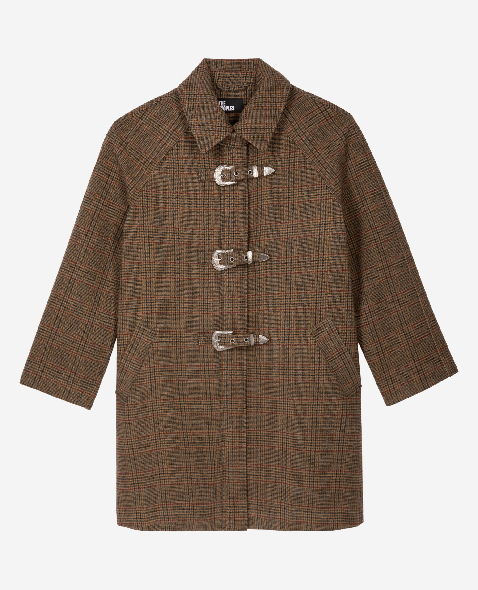 Manteau en laine Prince de Galles marron, CHOCOLATE, hi-res image number null