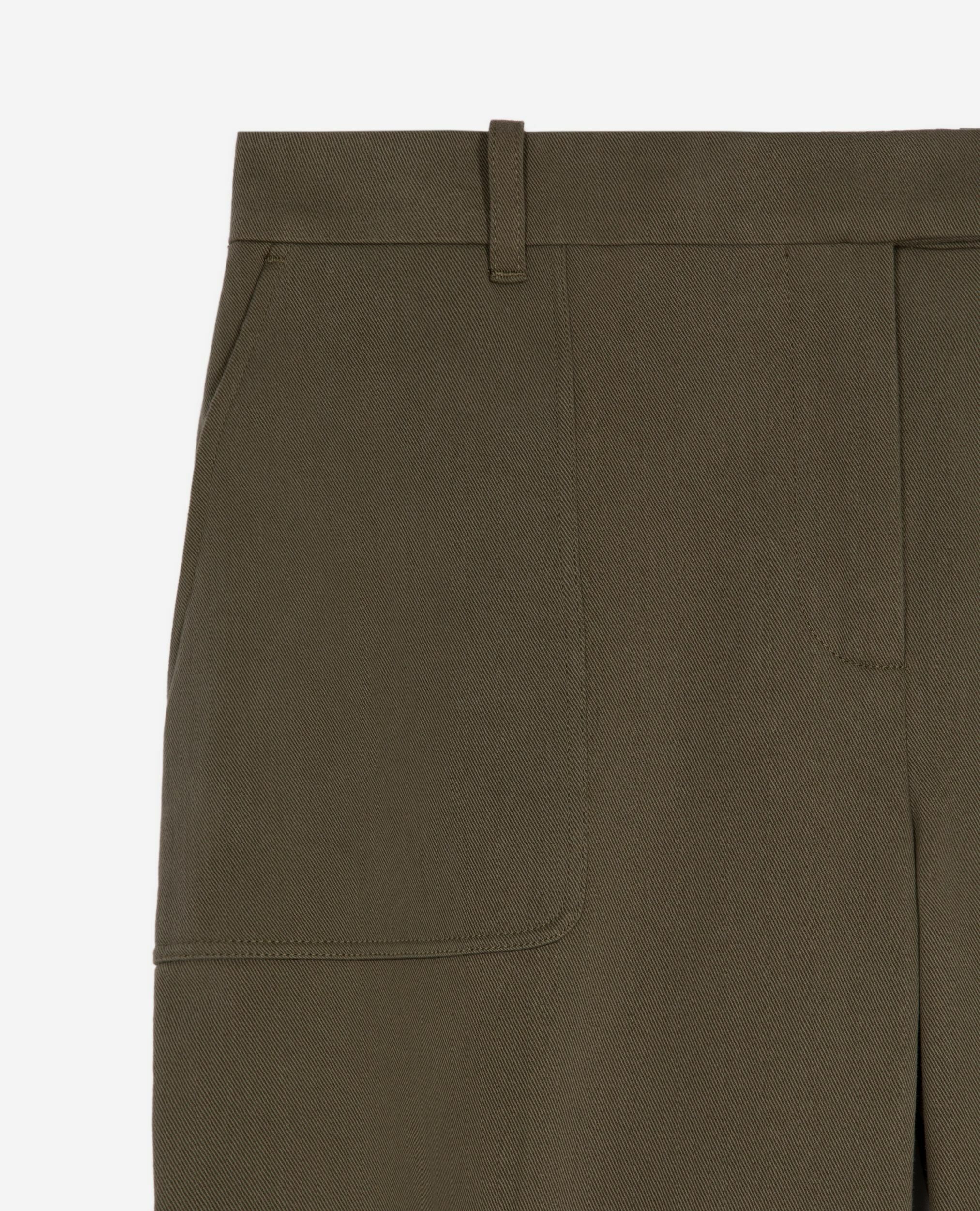 Pantalon large en coton kaki, KAKI, hi-res image number null