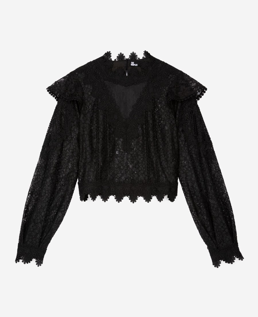 The Kooples WOMEN BLACK black lace top