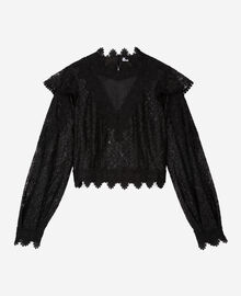 The Kooples FEMME BLACK top en dentelle noire