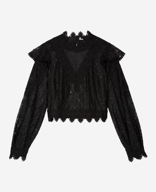 The Kooples WOMEN BLACK black lace top