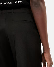 The Kooples FEMME BLACK pantalon tailleur en laine coupe droite noir 