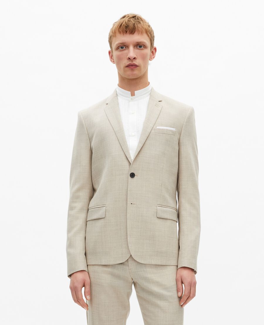 The Kooples MEN BEIGE beige slim fit wool suit jacket
