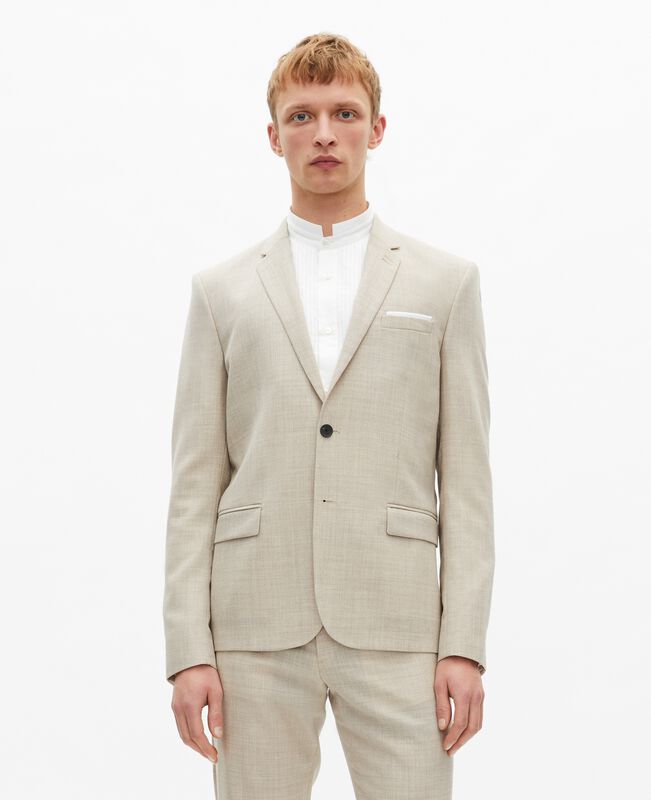 The Kooples HOMME BEIGE veste de costume en laine coupe ajustée beige