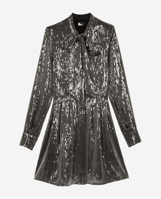 The Kooples WOMEN GREY grey sequin short dress