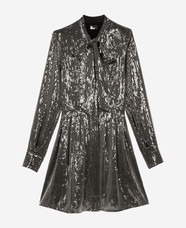 The Kooples FEMME GREY robe courte à sequins grise