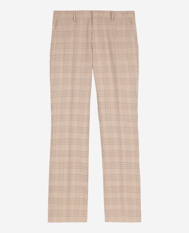 The Kooples HOMME BEIGE-BROWN pantalon de costume prince de galles beige