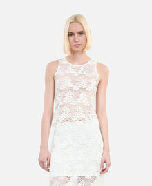The Kooples FEMME ECRU top sans manches en dentelle écrue