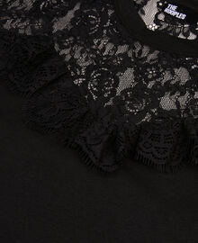 The Kooples FEMME BLACK t-shirt avec dentelle noir