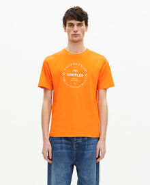 The Kooples HOMME ORANGE t-shirt avec sérigraphie orange