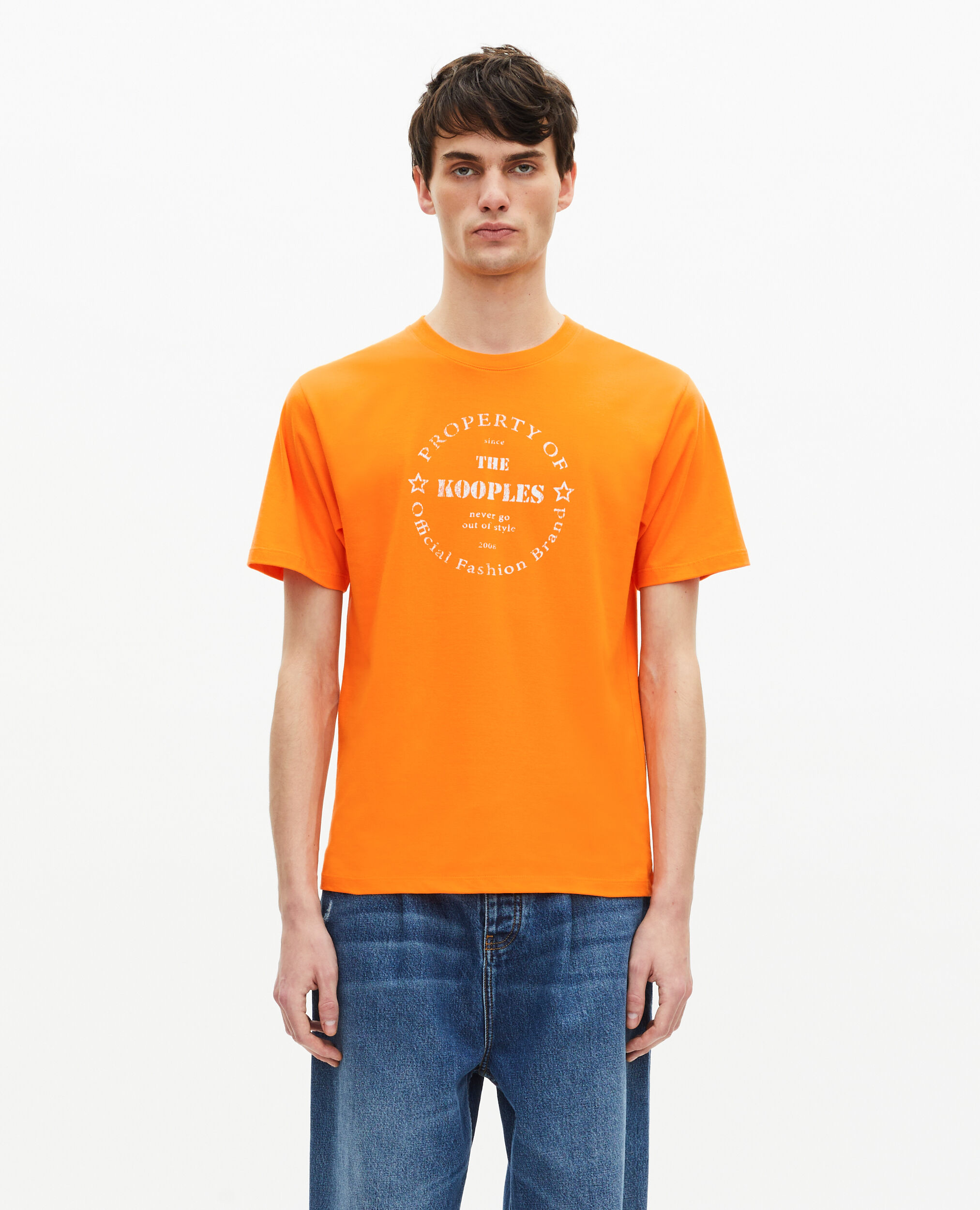 T-shirt avec sérigraphie orange, ORANGE, hi-res image number null