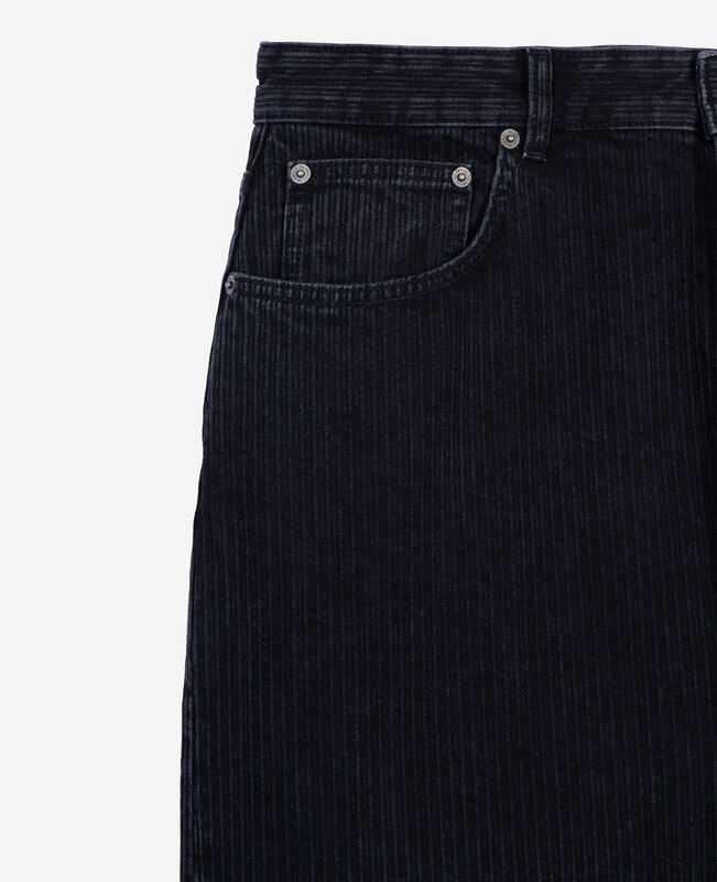 The Kooples HOMME BLACK WASHED jean baggy effet côtelé noir