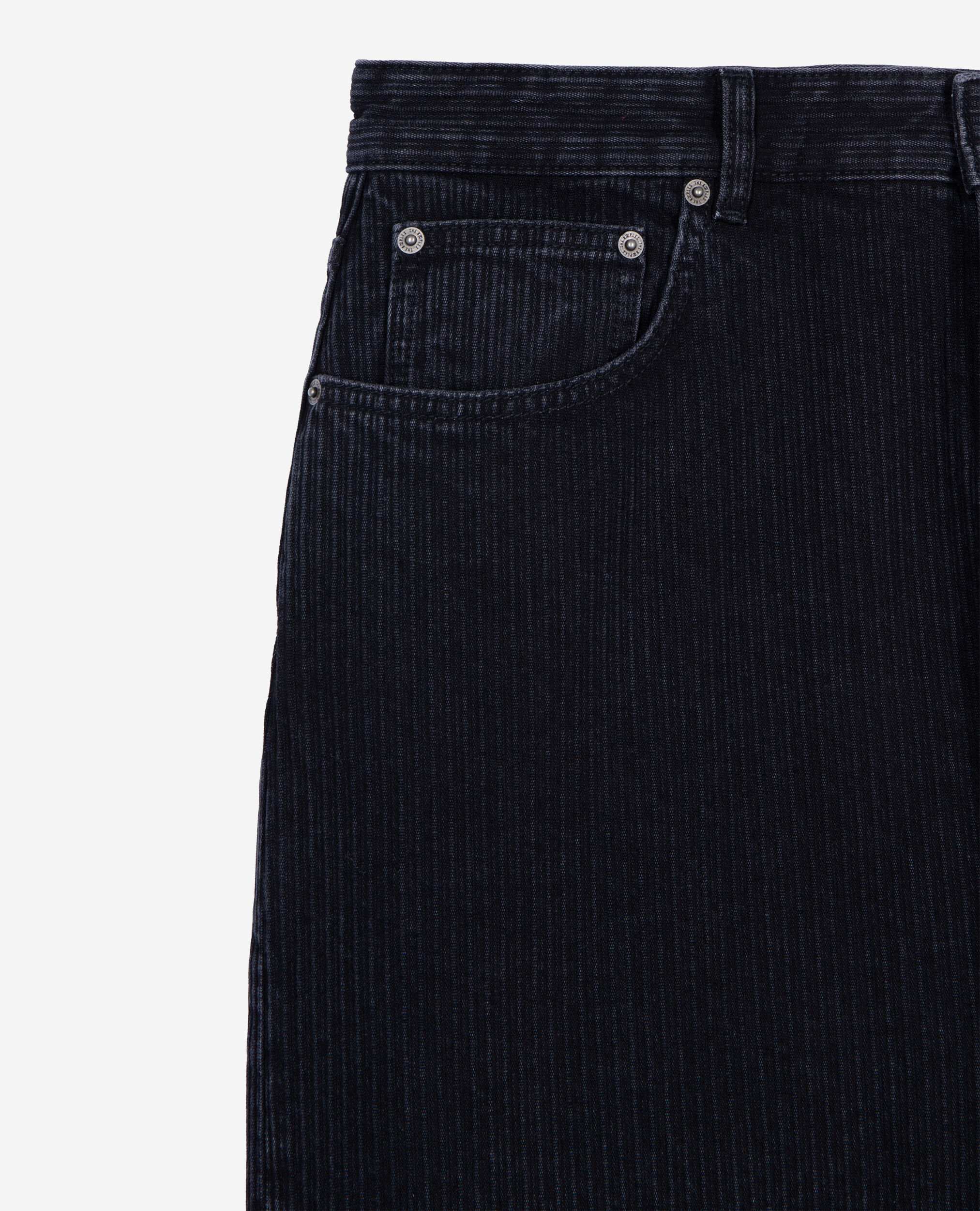 Jean baggy effet côtelé noir, BLACK WASHED, hi-res image number null