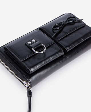 The Kooples FEMME BLACK portefeuille amelia en cuir noir