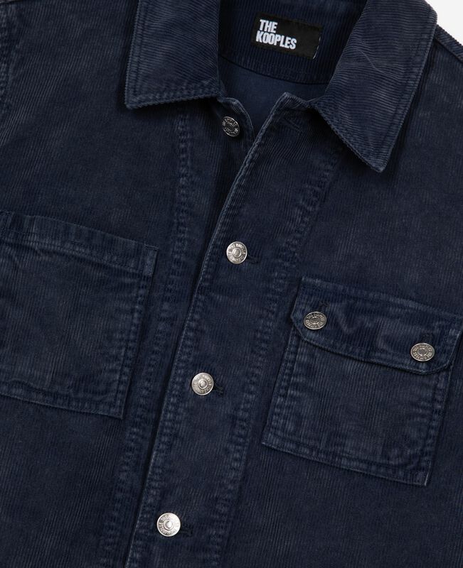 The Kooples HOMME DARK NAVY veste en coton bleu marine