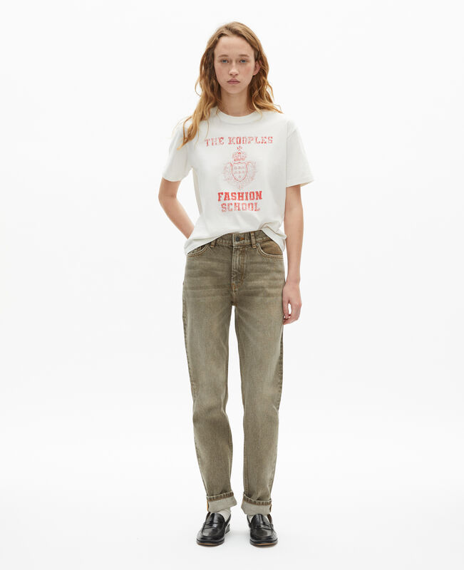 The Kooples FEMME ECRU t-shirt avec sérigraphie écru