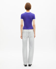 The Kooples FEMME ELECTRIC BLUE t-shirt avec sérigraphie violet