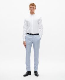 The Kooples HOMME BLUE pantalon de costume en laine coupe ajusté bleu