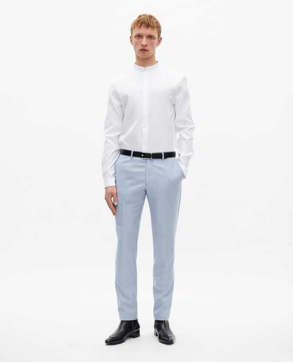 The Kooples HOMME BLUE pantalon de costume en laine coupe ajusté bleu