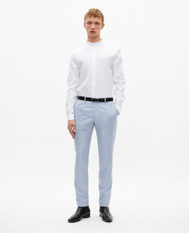 The Kooples HOMME BLUE pantalon de costume en laine coupe ajusté bleu
