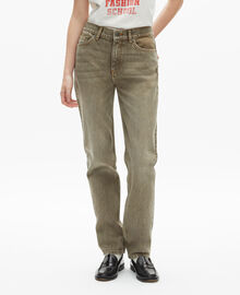 The Kooples FEMME OLIVE jean slim olive