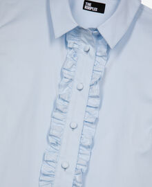 The Kooples FEMME LIGHT BLUE chemise en popeline avec volants bleue