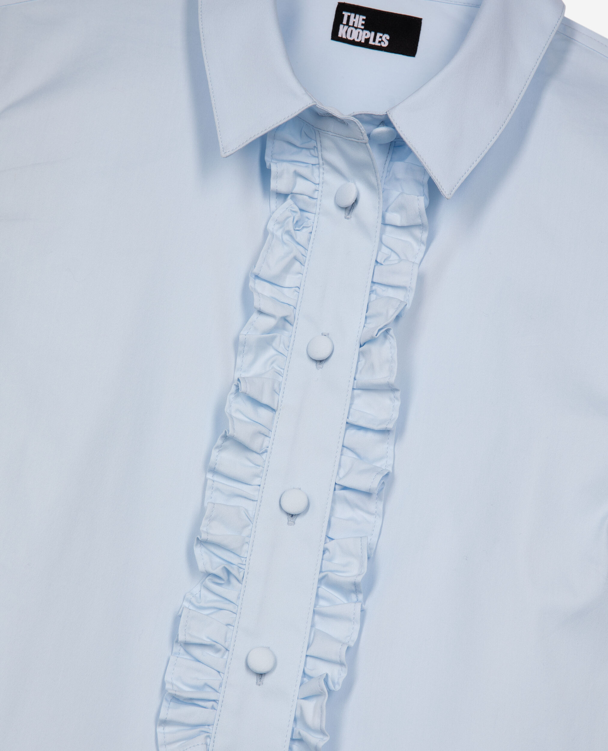 Chemise en popeline avec volants bleue, LIGHT BLUE, hi-res image number null