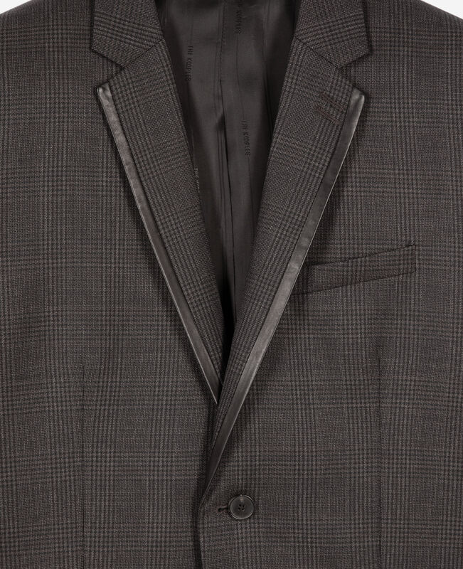 The Kooples HOMME DARK GREY veste de costume en laine prince de galles grise