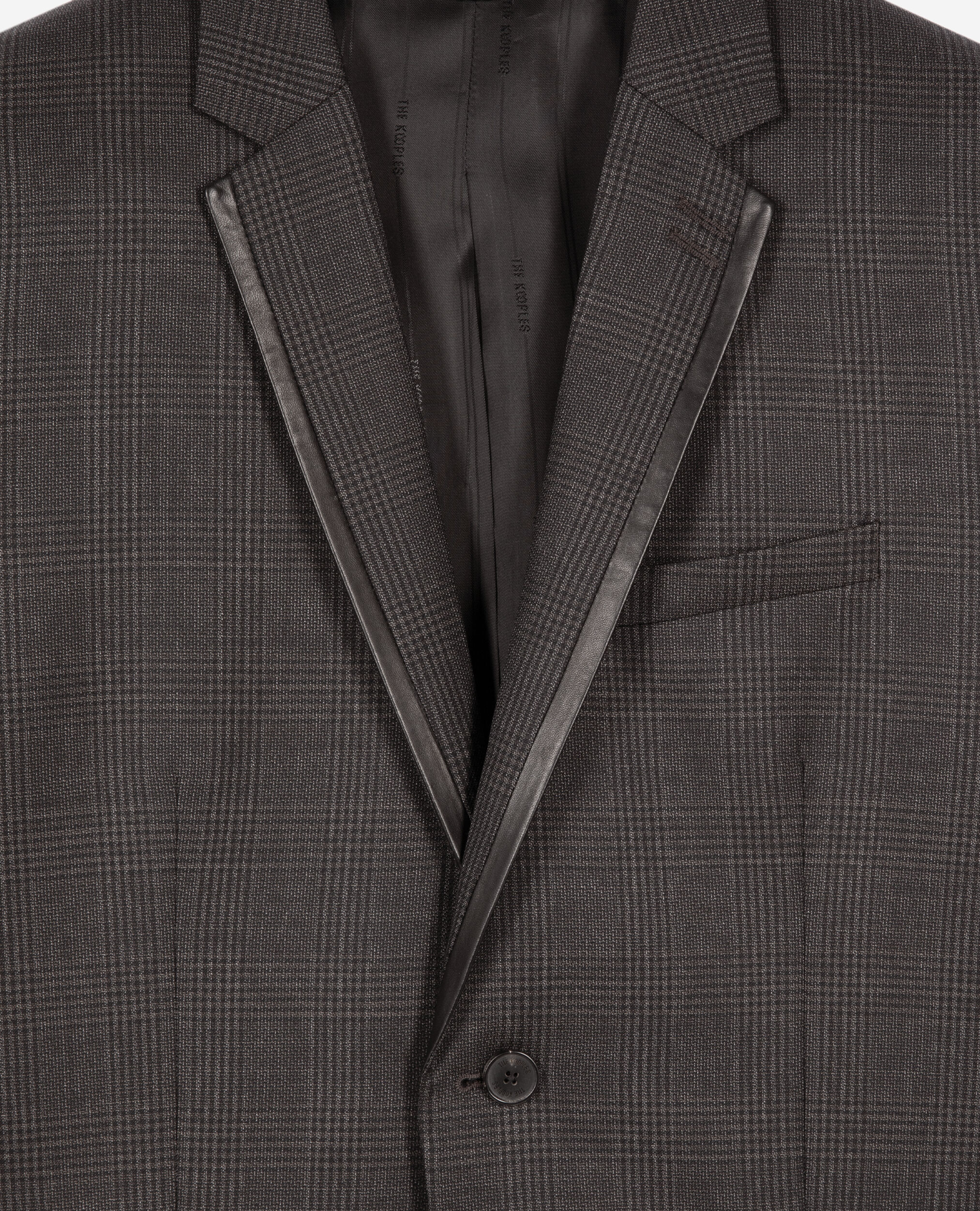 Veste de costume en laine prince de Galles grise, DARK GREY, hi-res image number null