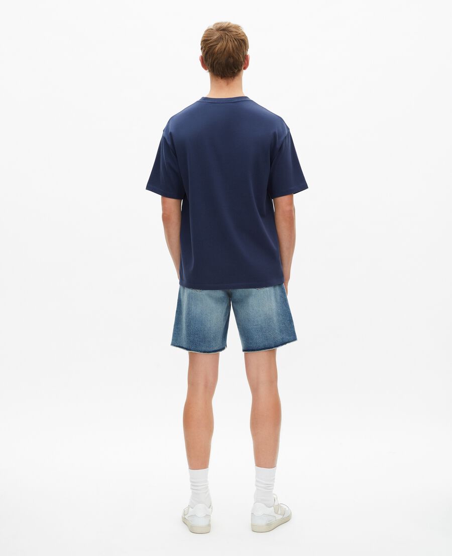The Kooples MEN DARK NAVY t-shirt with navy blue logo embroidery