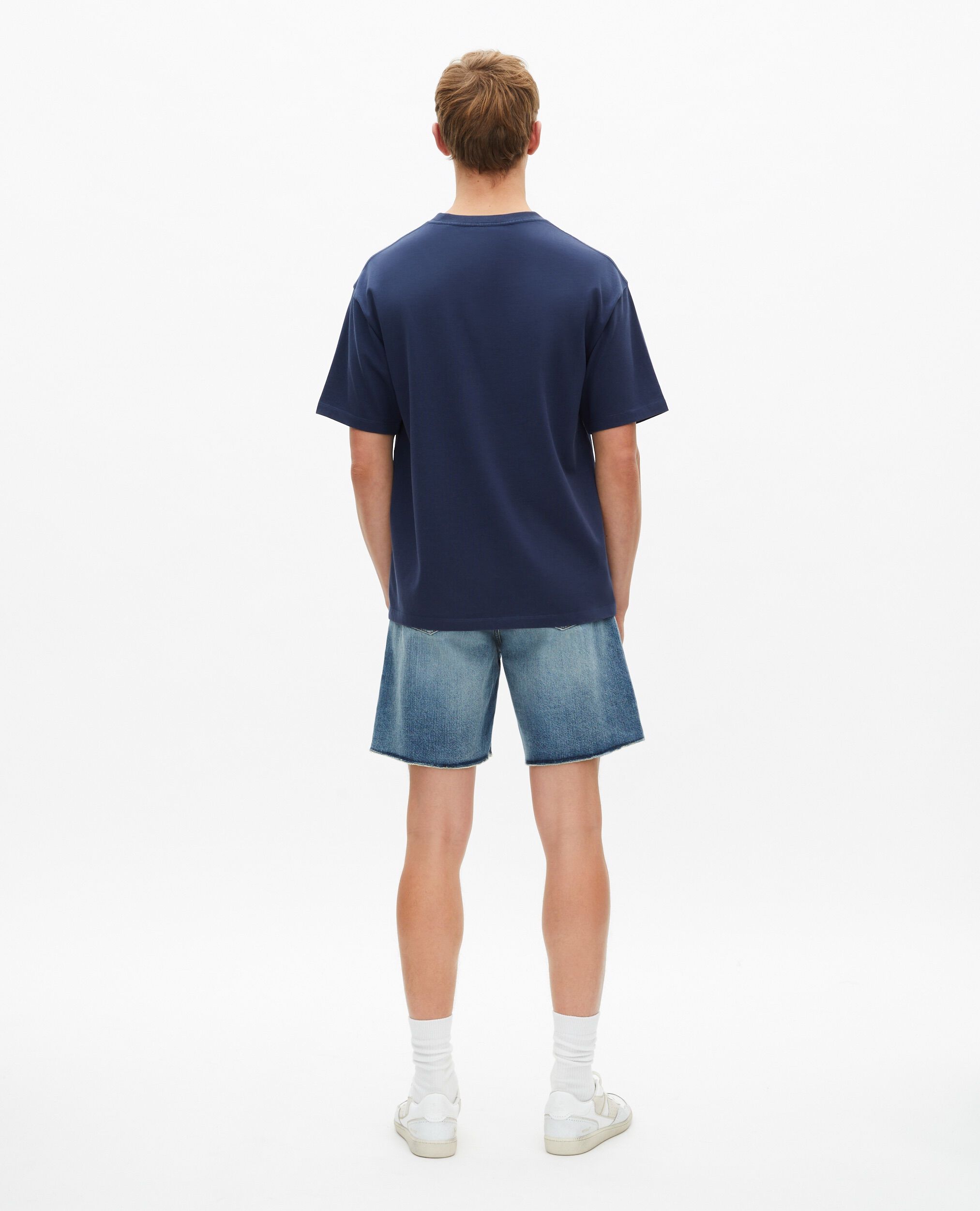 T-shirt avec broderie logo bleu marine, DARK NAVY, hi-res image number null