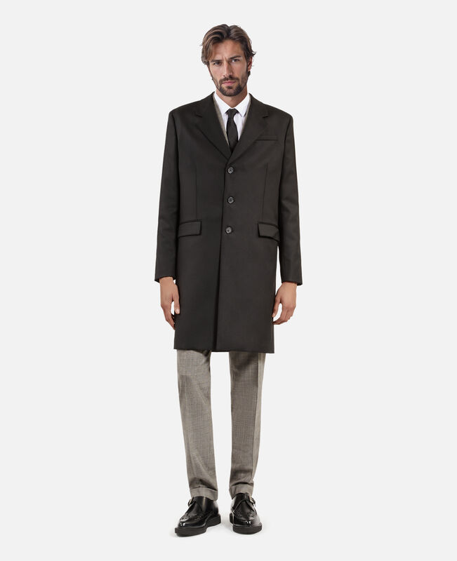 The Kooples HOMME BLACK manteau en laine noir