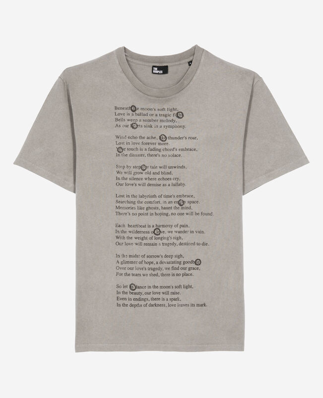 The Kooples HOMME GREY MELANGE t-shirt avec sérigraphie gris