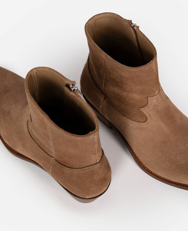 The Kooples HOMME BROWN bottines western en cuir marron