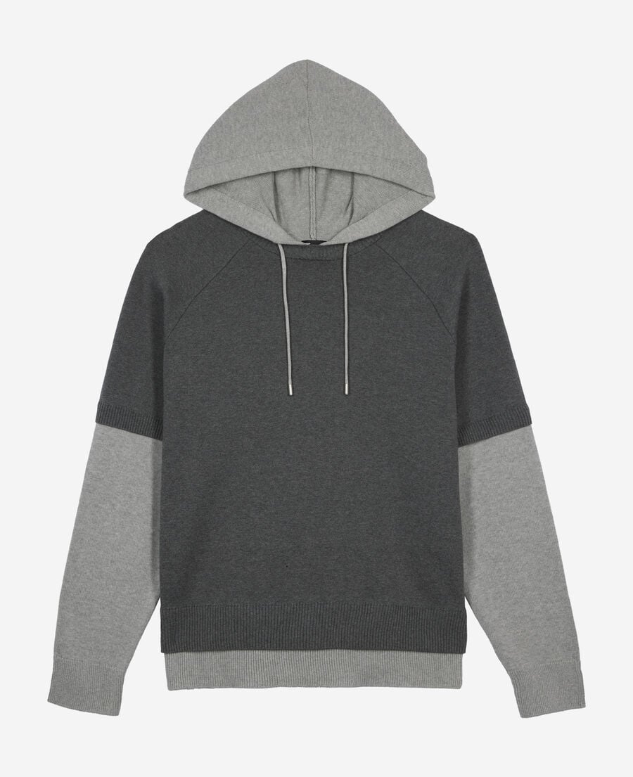 The Kooples HOMME MIDDLE GREY / ANTHRACITE pull en coton gris