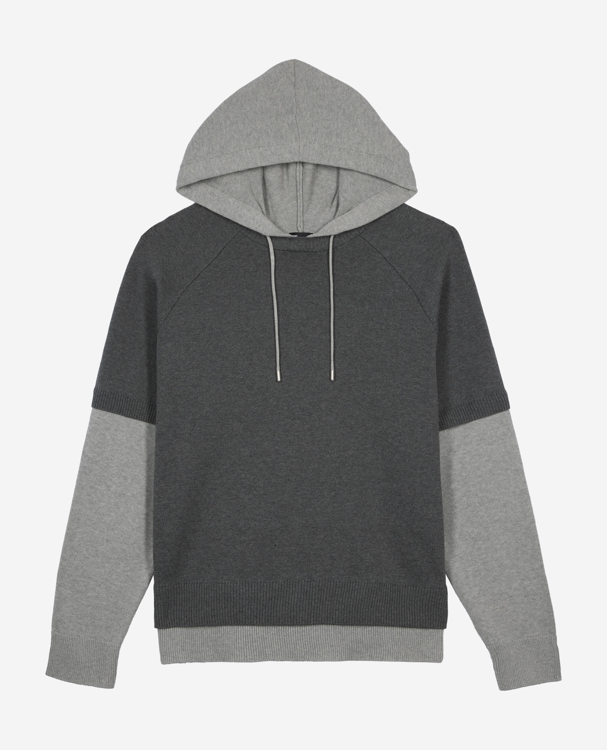 Pull en coton gris, MIDDLE GREY / ANTHRACITE, hi-res image number null