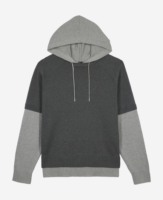 The Kooples HOMME MIDDLE GREY / ANTHRACITE pull en coton gris