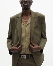 The Kooples HOMME KAKI veste de costume en coton - lin kaki