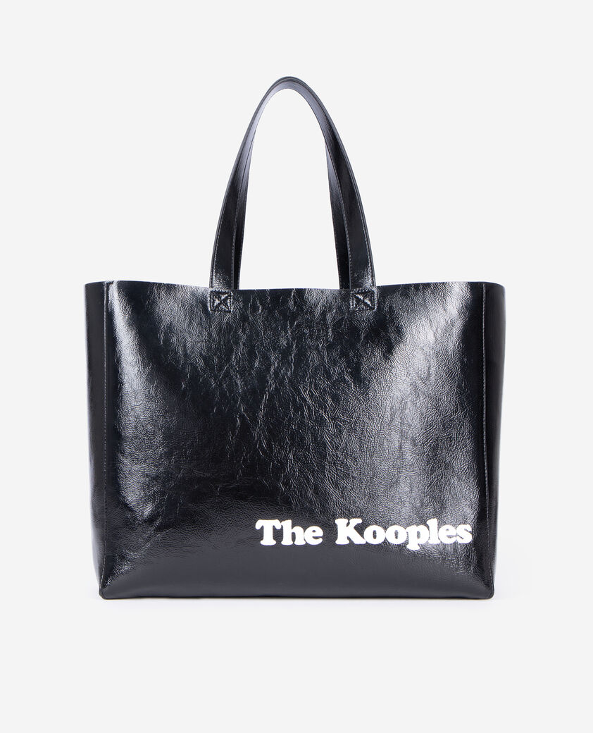 The Kooples DAMEN BLACK einkaufstasche in lederoptik schwarz