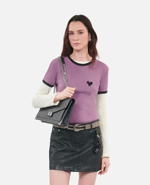 The Kooples FEMME GOLD ceinture en cuir avec chaînes noire