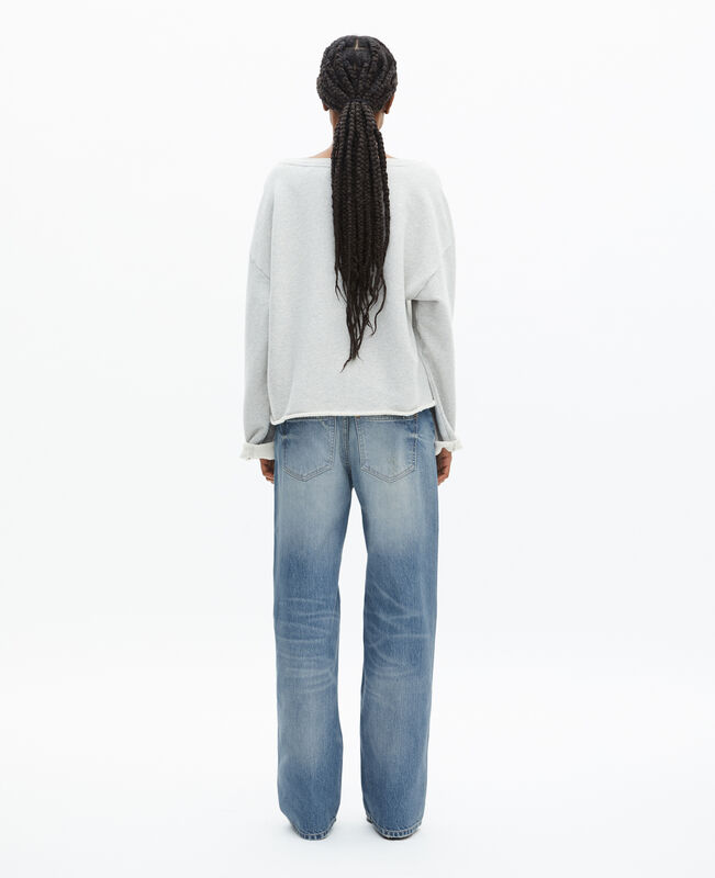 The Kooples FEMME GREY MELANGE sweatshirt avec sérigraphie gris