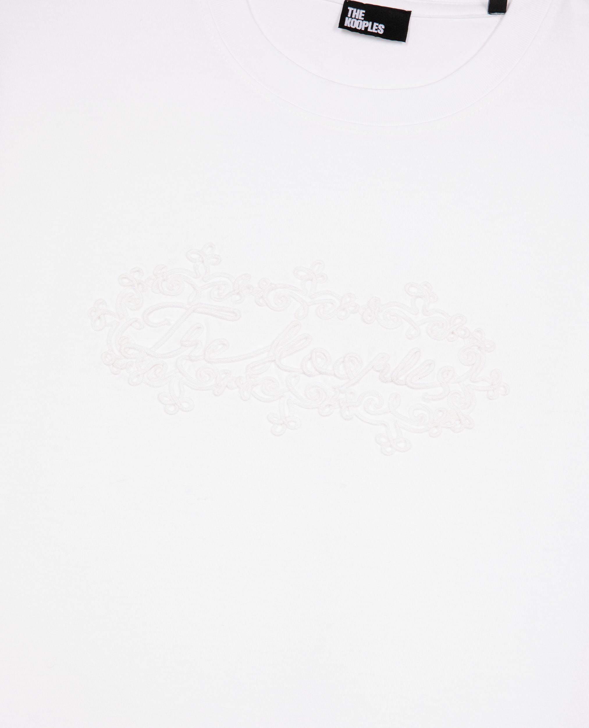 T-shirt avec broderie logo blanc, WHITE, hi-res image number null
